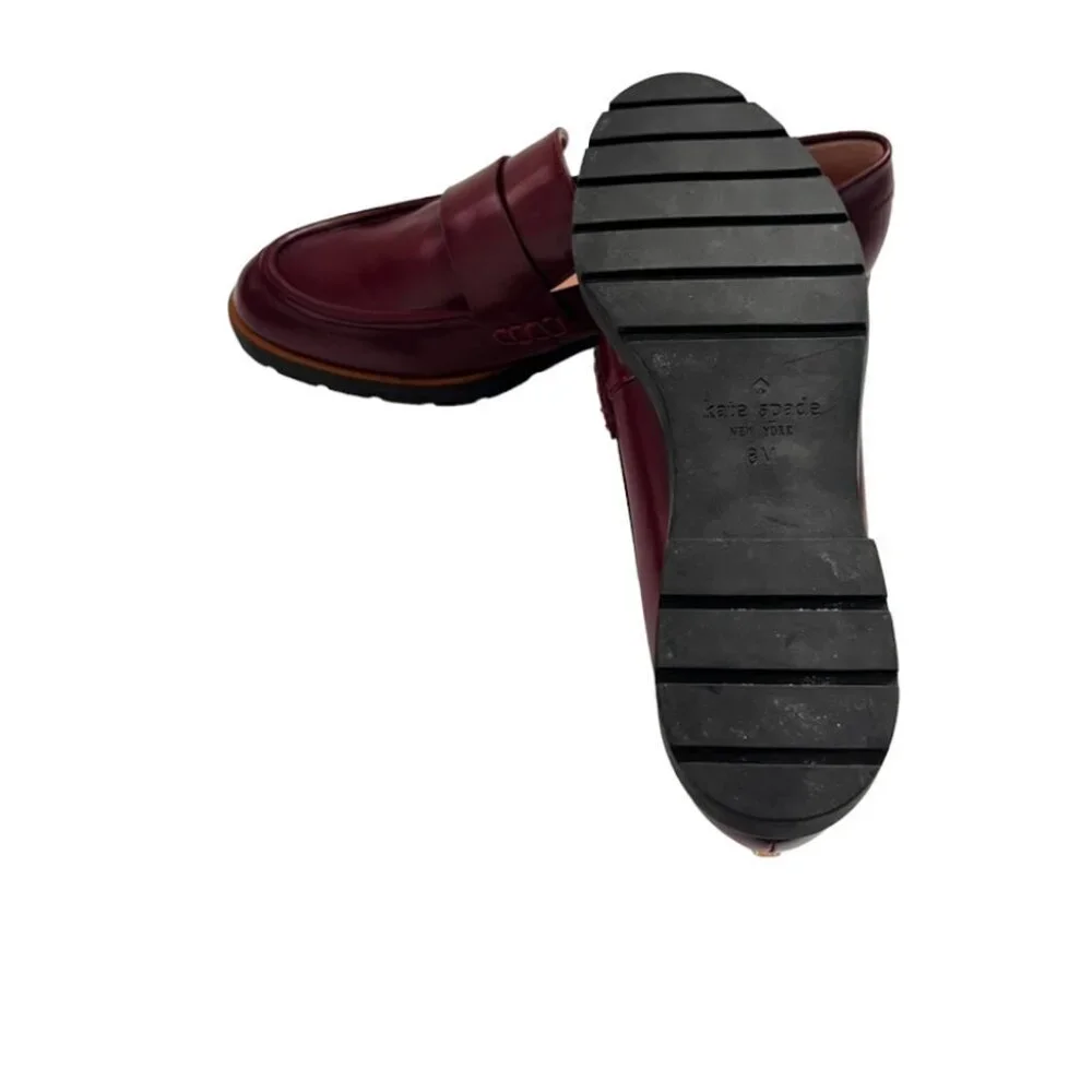 Kate Spade NY Burgundy Leather Oxford Loafers